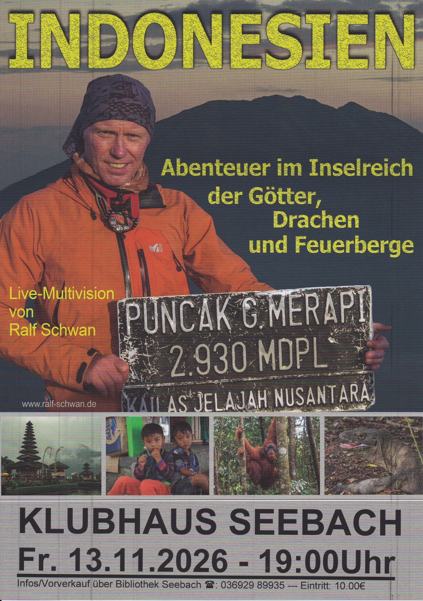 Indonesien - Vortrag mit Ralf Schwan im Klubhaus Seebach
